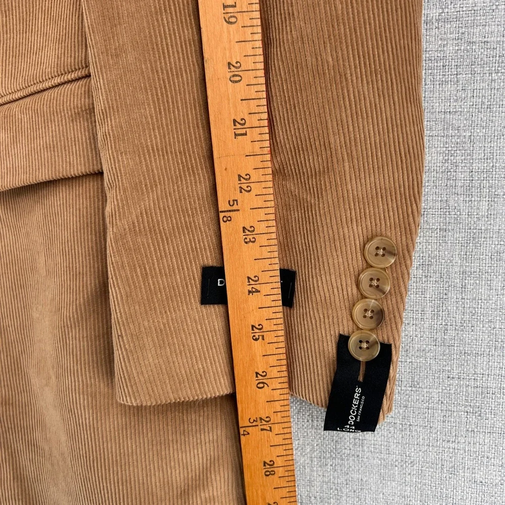 NEW Dockers Corduroy Blazer Sport Coat Jacket Men 44L‎ Beige Cotton Academia Ivy